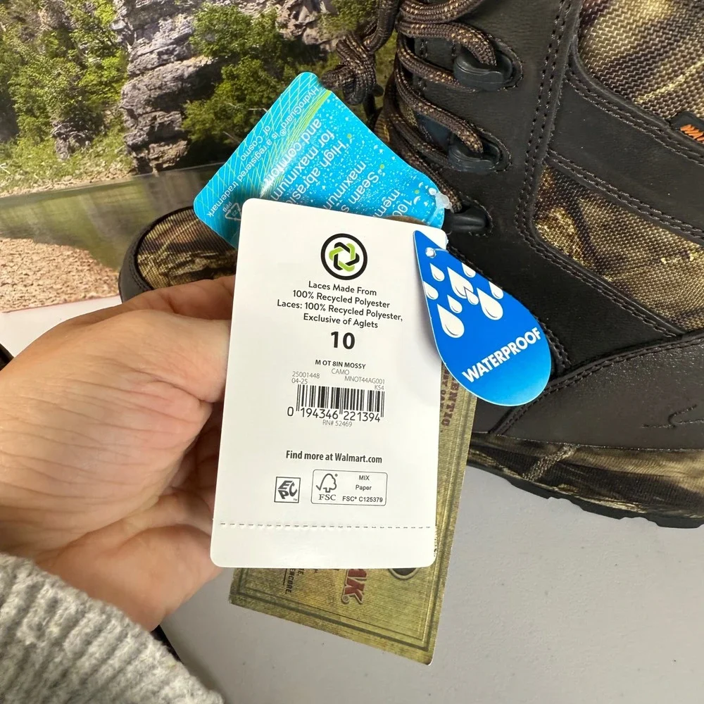 NEW Ozark Trail Mossy Oak Hunting Boots Size 10 Camo Waterproof Insulated 8 Inch